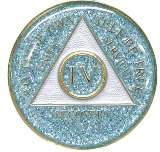 AA Aqua Glitter Triplate Medallion - Click Image to Close