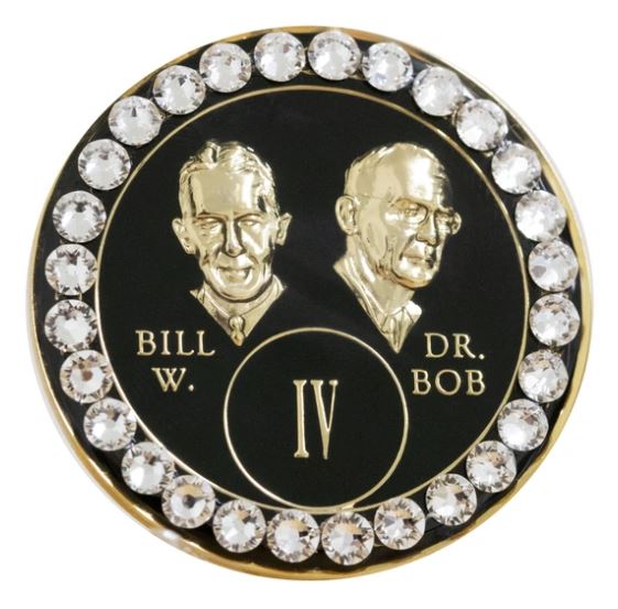 AA Crystallized Bill and Bob Medallion - Diamond