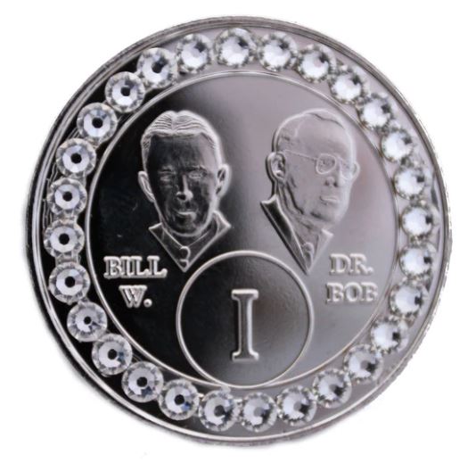 AA Girly Girl Silver Bill and Bob Diamond Crystallized Medallion