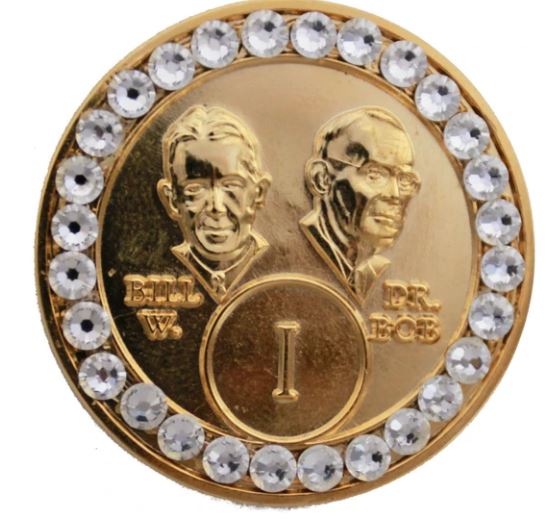 AA Girly Girl Gold Bill and Bob Diamond Crystallized Medallion