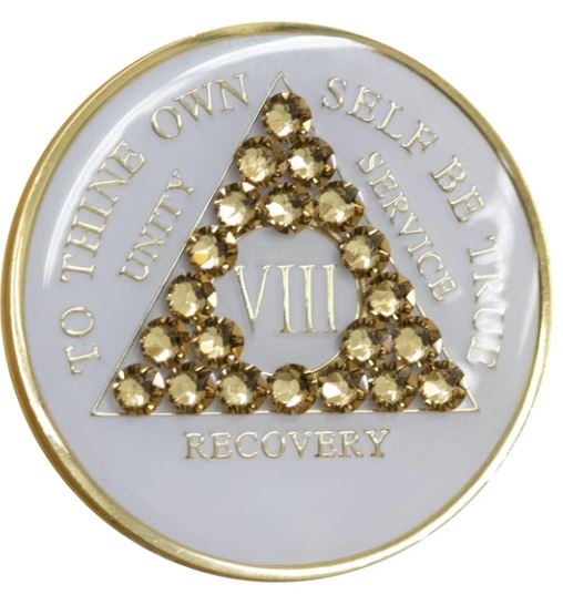AA Gold Crystallized White Triplate Medallion - Click Image to Close