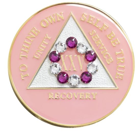 AA Crystallized Pink Triplate Medallion - Click Image to Close
