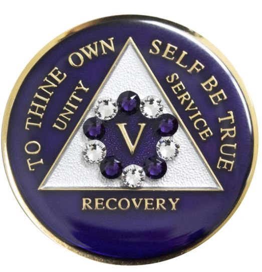 AA Crystallized Purple Triplate Medallion - Click Image to Close