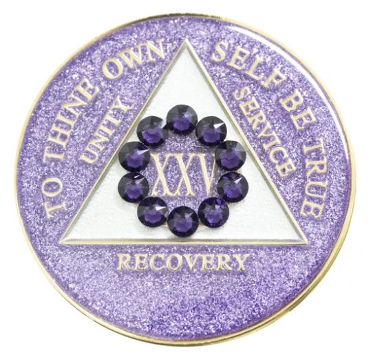 AA Unity Crystallized Purple Glitter Triplate Medallion