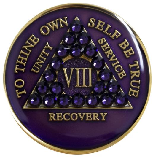 AA Purple Crystallized Purple Triplate Medallion