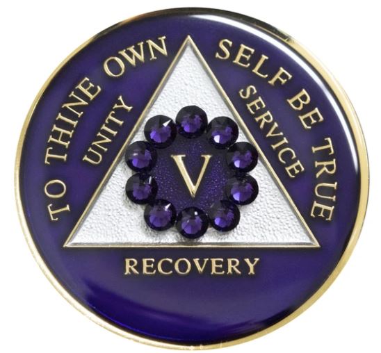 AA Unity Crystallized Purple Triplate Medallion