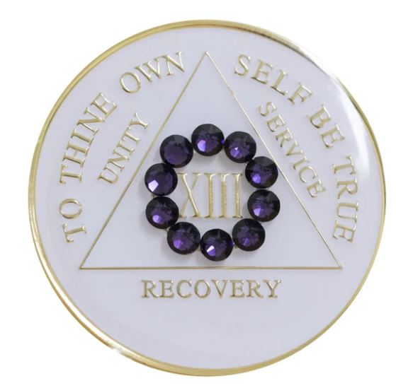 AA Unity Purple Velvet Crystallized White Triplate Medallion