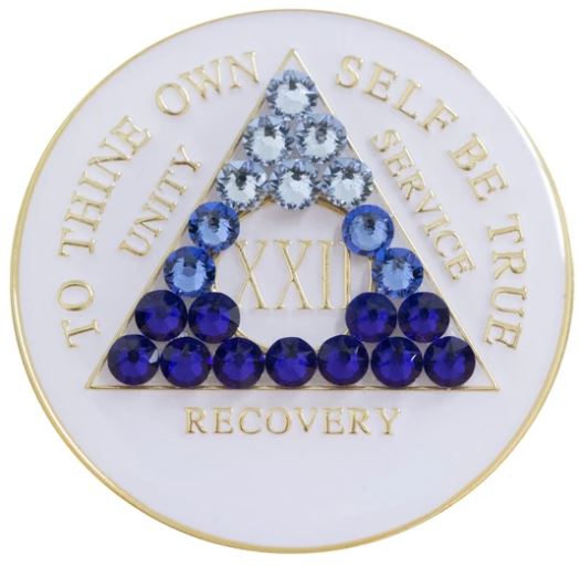 AA Blue Transition Crystallized White Triplate Medallion