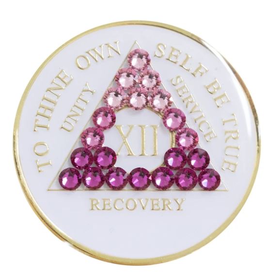AA Pink Transition Crystallized White Triplate Medallion