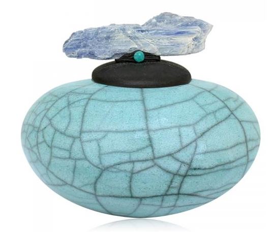 Turquoise Crackle Crystal Dream Jar - Blue Kyanite