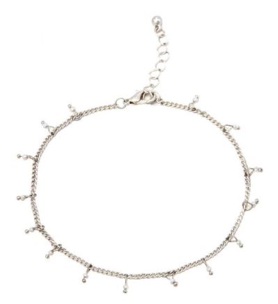 Silver Chain with Pearls Anklet