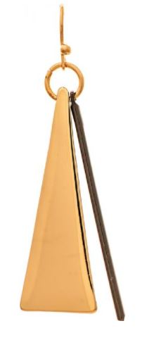 Hematite Modern Triangle Earrings