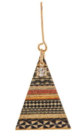 Gold Multi-colored Pyramid Tipi Earrings - Click Image to Close