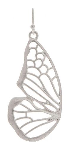 Matte Silver Butterfly Wings Earrings