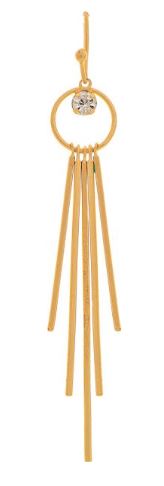 Gold with Crystal Drop Stick Earrings