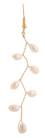 Gold Threaded Freshwater Pearl Earrings