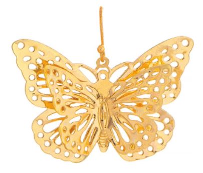 Gold Cutout 3D Butterfly Earrings
