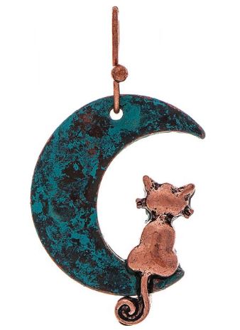 Patina & Copper "Cat Jumped Over the Moon" Earrings