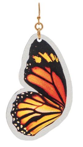 Gold & Orange Monarch Butterfly Wing Earrings