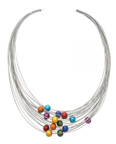 Multi Hematite Beaded Orbit Necklace - Click Image to Close