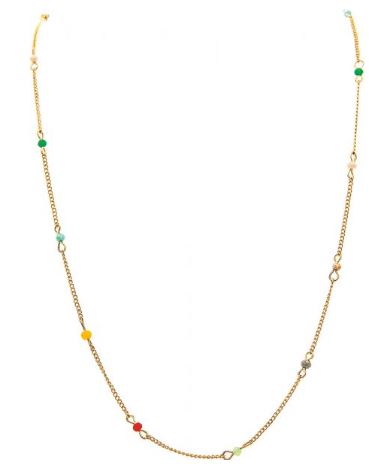 Gold Chain with Tiny Bead Necklace