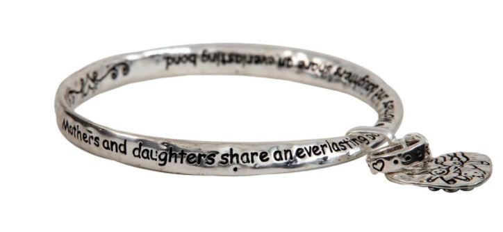 Silver Mother and Daughter Mobius Bracelet