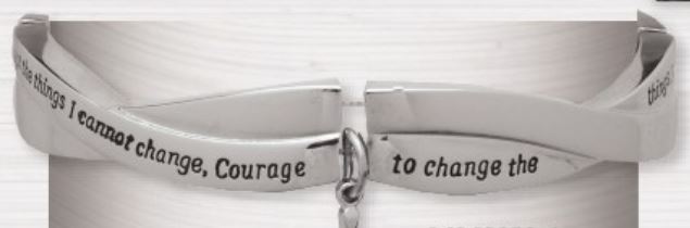 Serenity Prayer Plated Bracelet with Charms