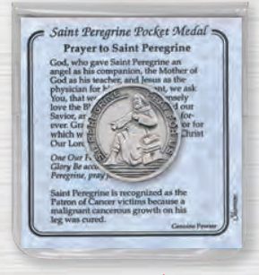 Pewter Saint Peregrine Pocket Coin - Click Image to Close