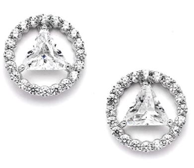 AA Recovery Symbol Cubic Zirconia Earrings - Click Image to Close