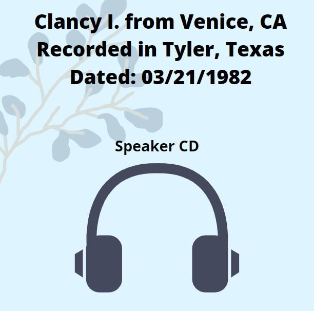 Clancy I.: The Best Of... in Tyler, Texas Speaker CD