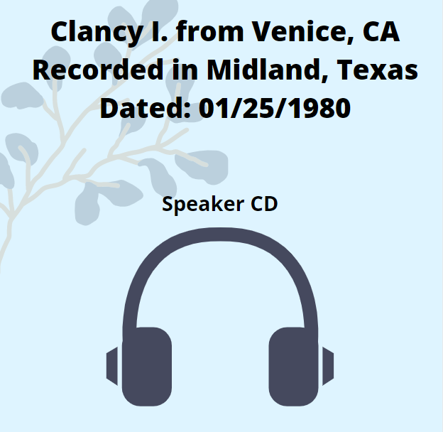 Clancy I: The Best Of... in Midland, Texas Speaker CD