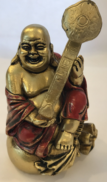 Gold Sitting Buddha Figurine - Click Image to Close
