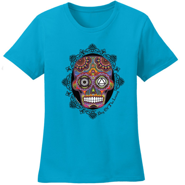 Sugar Skull - Turquoise Tee - Click Image to Close