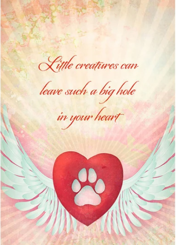 Little Creatures Pet Sympathy Card - Click Image to Close