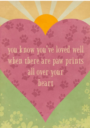 Pawprints on Your Heart Pet Sympathy Card