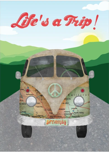 Life's a Trip VW Bus Birthday Card