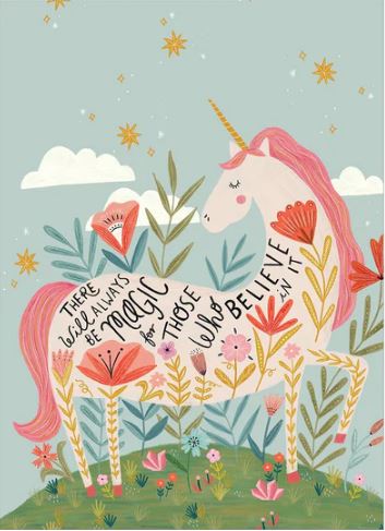 Magical Floral Unicorn Birthday Card - Click Image to Close