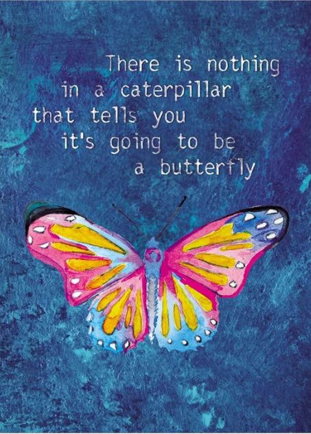 Caterpillar Butterfly Card - Click Image to Close