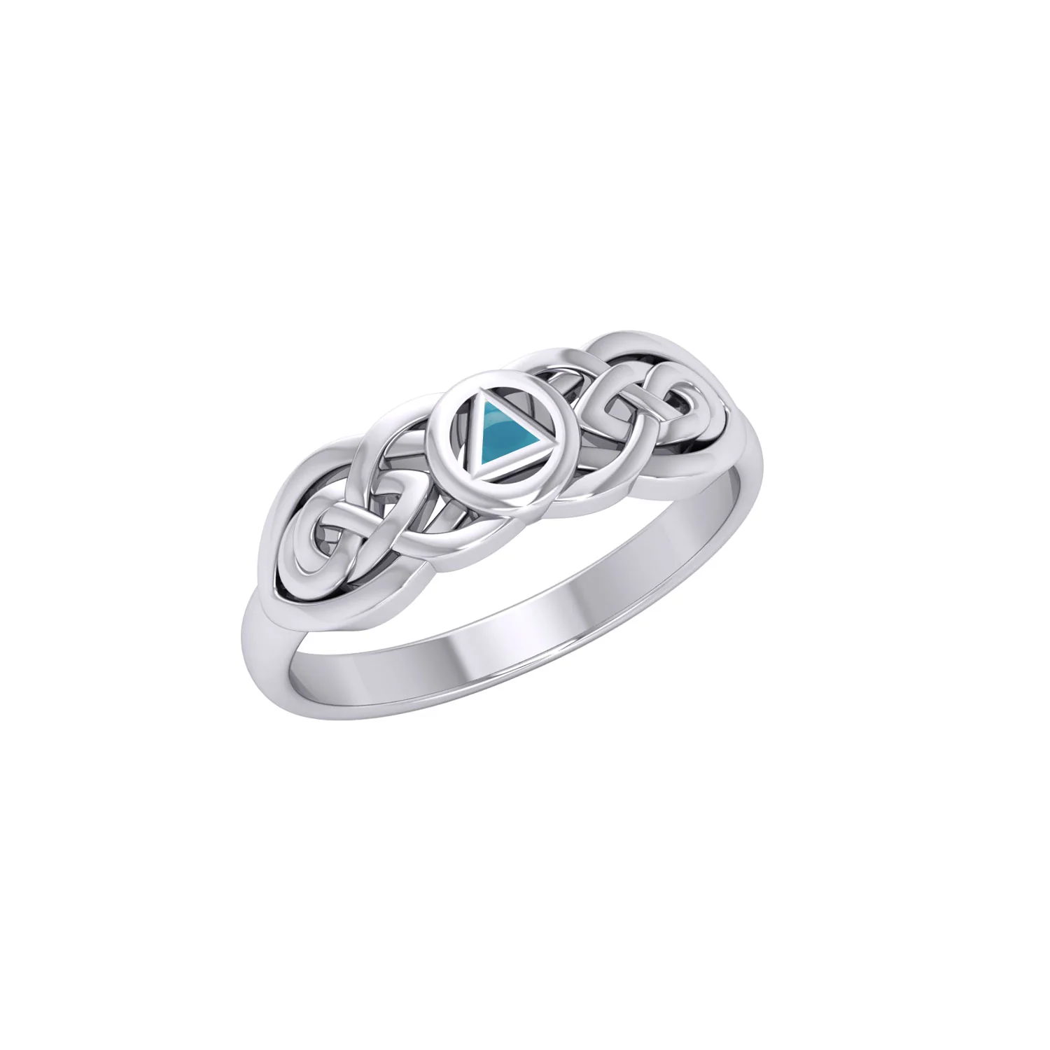 Celtic AA Recovery Inlaid Ring with Synthetic Turquoise