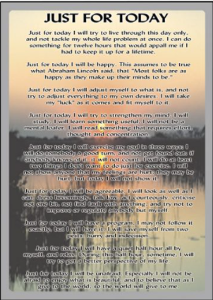 Just for Today Sunrise Card - Click Image to Close