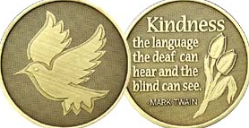 Kindness Dove Bronze Medallion - Click Image to Close