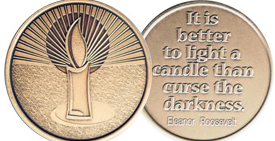 It is Better to Light a Candle Bronze Medallion