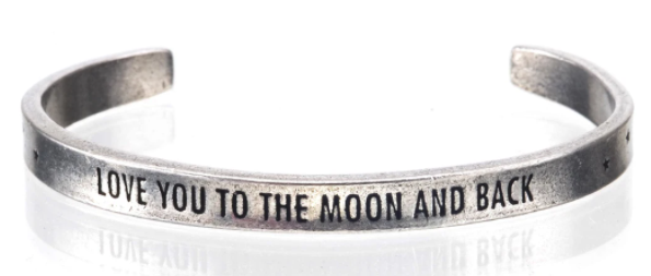 Love You to the Moon and Back Pewter Cuff