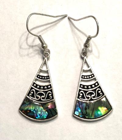 Abalone Drop Earrings - Click Image to Close