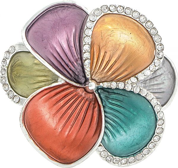 Silver Multicolor Pansy Magnetic Pin