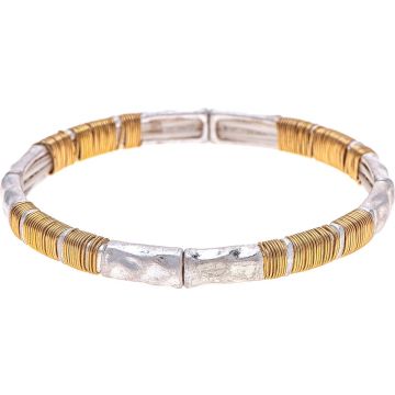 Silver and Gold Wrap Stackable Bracelet