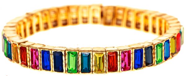 Mini Rainbow Baguette Crystal Bracelet