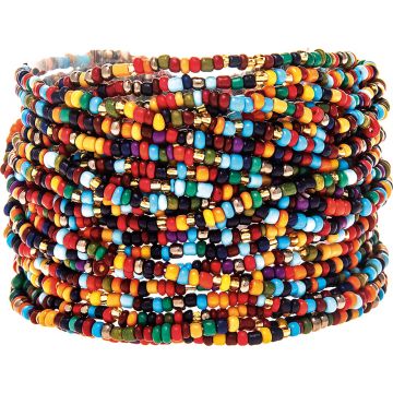 25 Strand Multi Color Seed Bead Bracelet