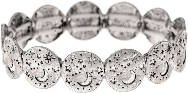 Silver Starry Night Circles Bracelet