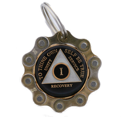 Bike Chain Medallion Key Fob (Gold)